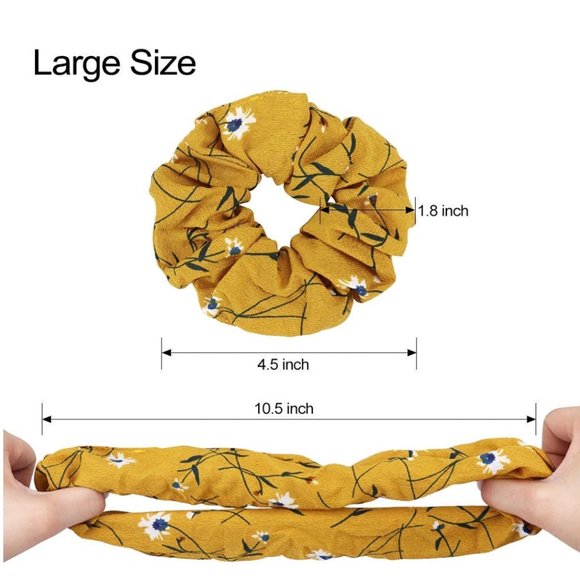 20 Pack Flower Hair Scrunchies for Women  - Floral Hair Bands NWT - Picture 6 of 6